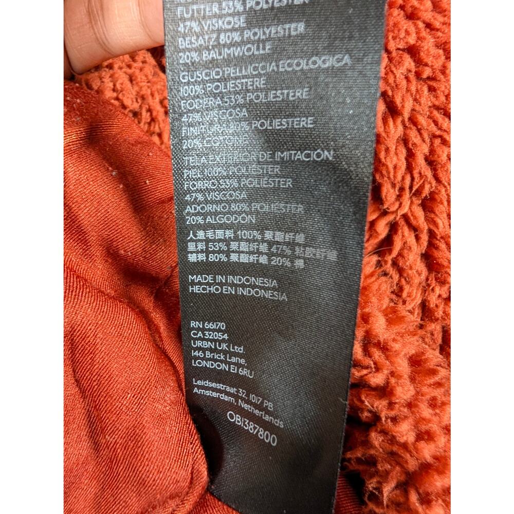 Free People We The Free So Cozy Slouchy Fleece Moto Jacket Spiced Brandy Size M - Picture 6 of 7